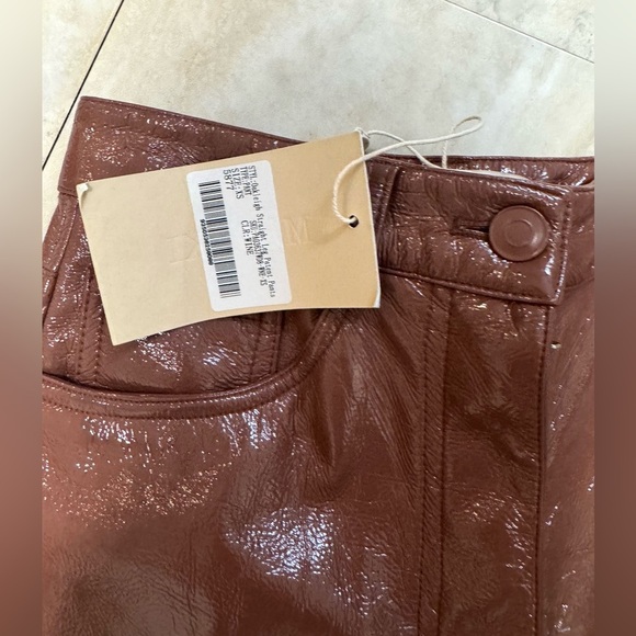 NWT MESHKI Shiny Chocolate Brown Pants (XS), 30โ - Picture 6 of 6